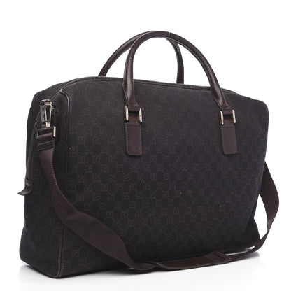 Gucci Denim Monogram Large Carry On Duffle Dark Brown 2 of 8