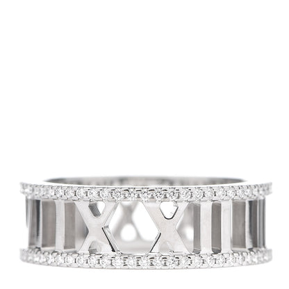 Tiffany 18K White Gold Diamond Atlas Open Pave Ring 56 7.5 3 of 5