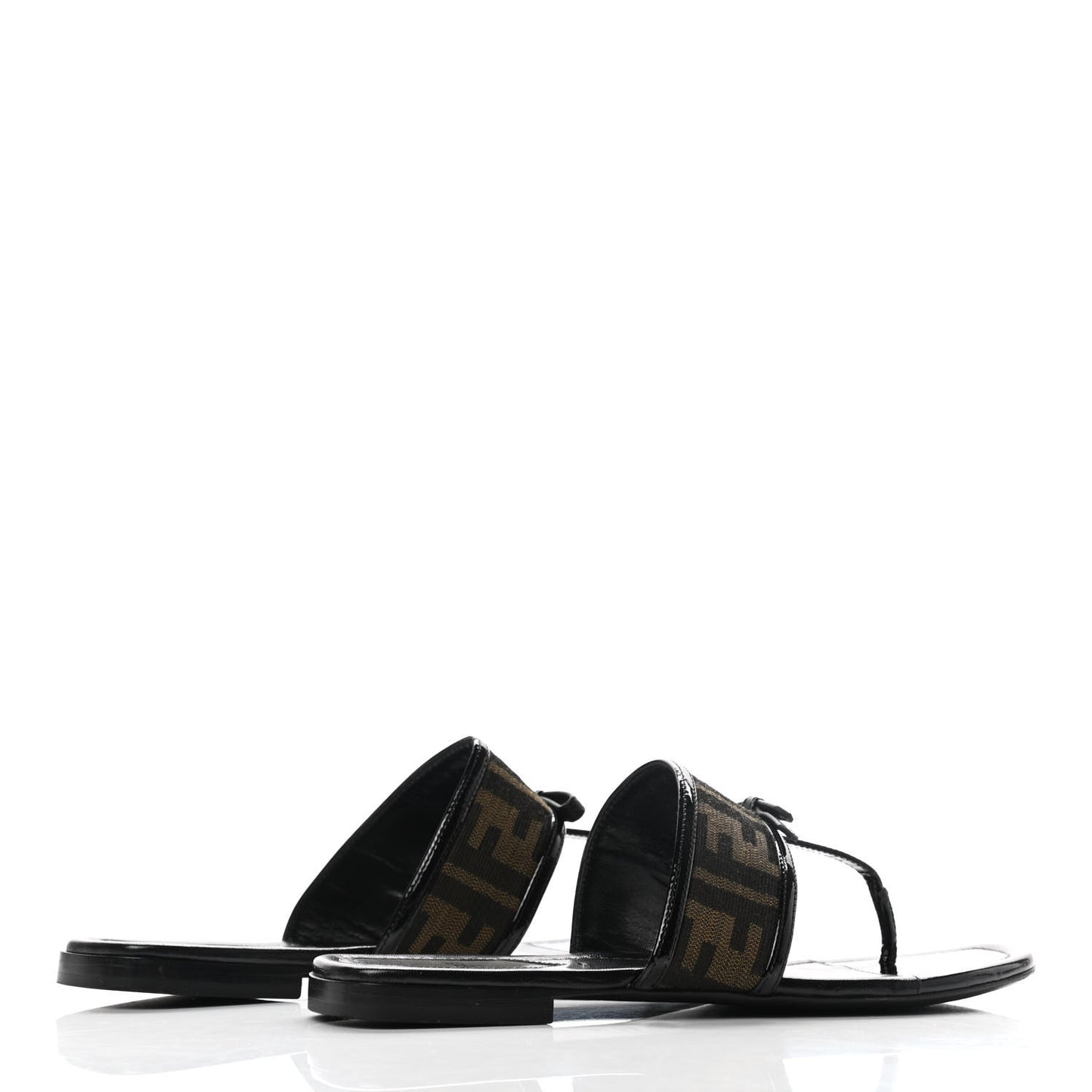 Patent Zucca Thong Sandals 36.5 Black