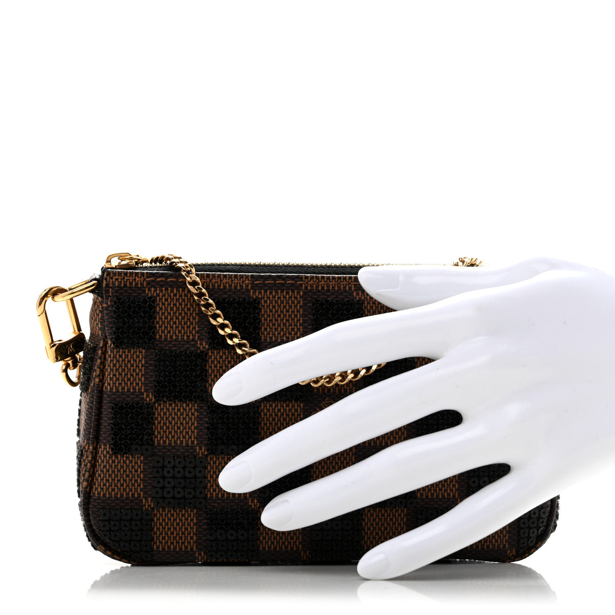 Louis Vuitton Damier Paillettes Mini Pochette Accessories Black 2 of 10