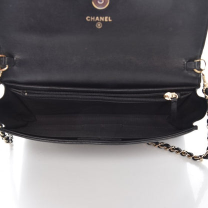 Chanel Lambskin Diamond Studded Chain Clutch Black 5 of 9