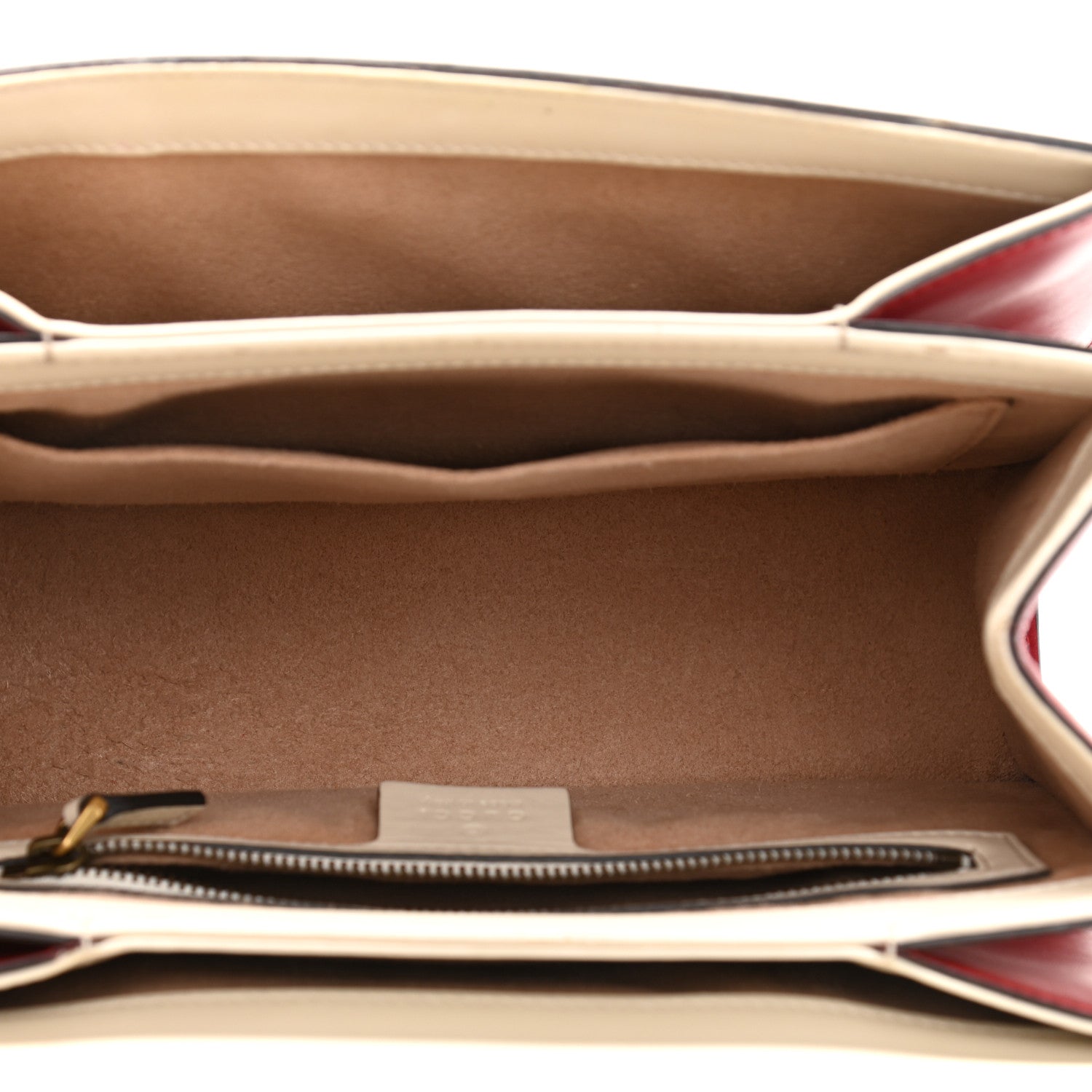 Gucci Calfskin Sylvie Web Small Queen Margaret Top Handle Bag Hibiscus Red Mystic White 5 of 16