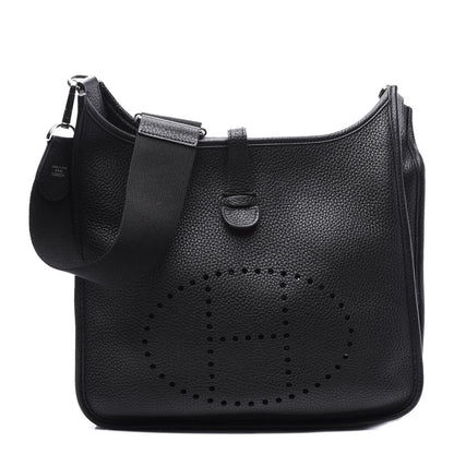 Hermes Taurillon Clemence Evelyne III PM Black 1 of 9