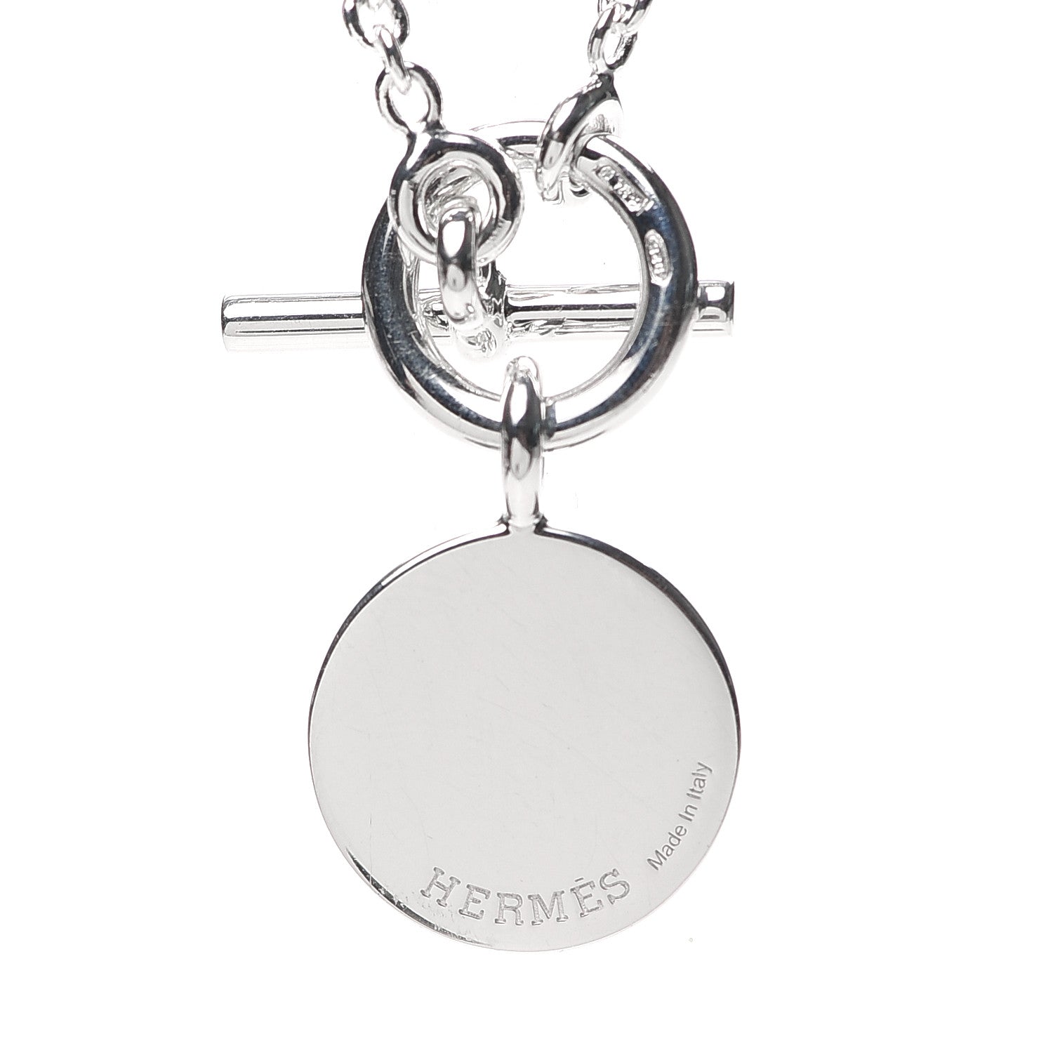 Hermes Sterling Silver Amulettes H Confettis Pendant Necklace 4 of 5