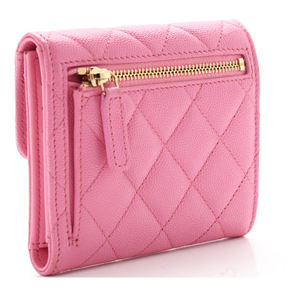 Chanel Caviar Quilted Compact Flap Wallet Pink 3 of 9