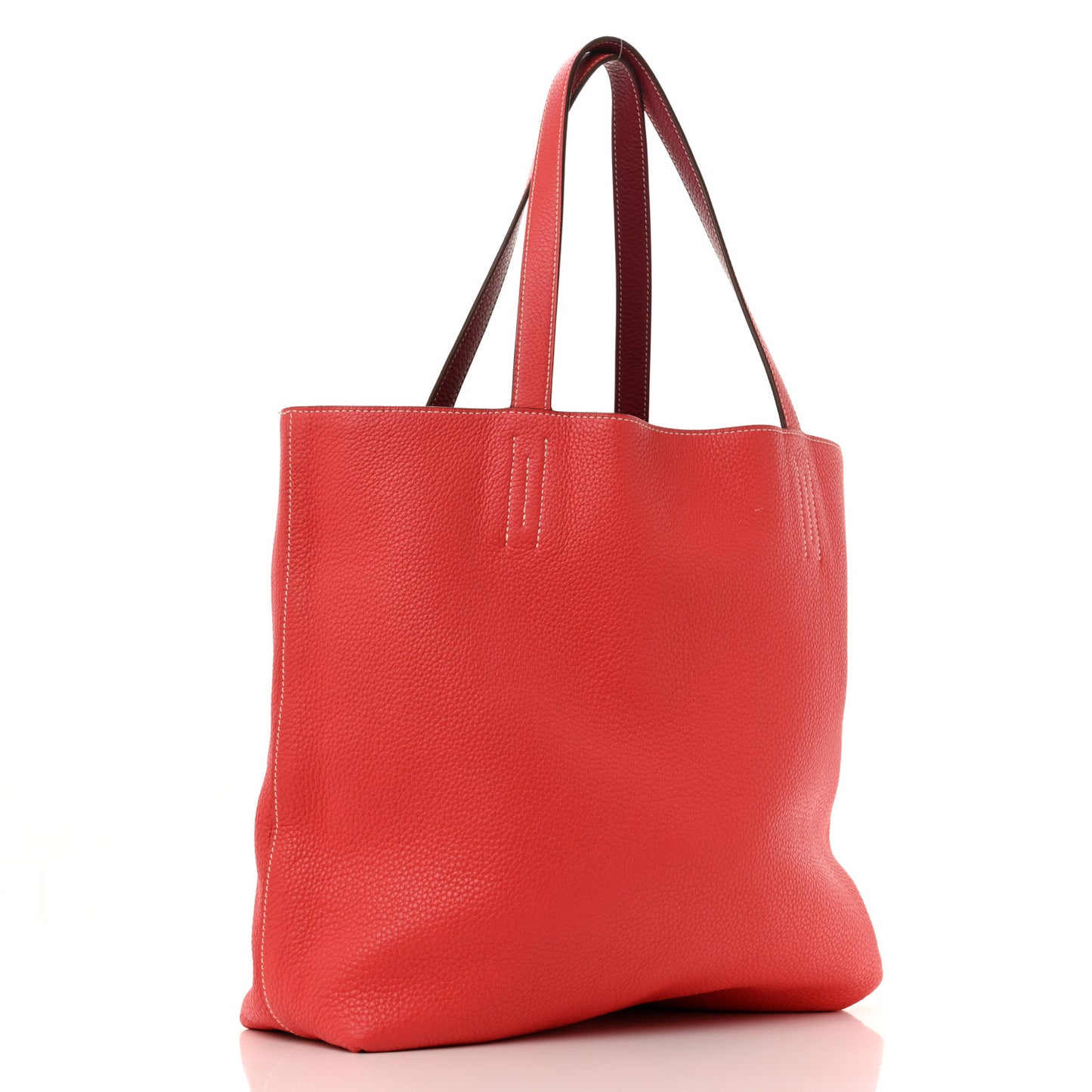 Taurillon Clemence Double Sens 45 Reversible Tote Rubis Bougainvillea