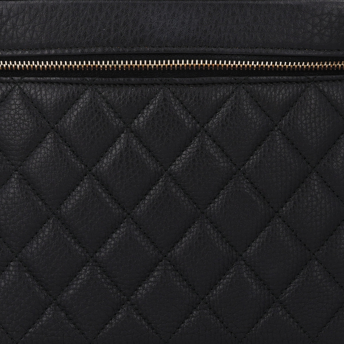 Caviar Quilted Large Vanity Pouch Black