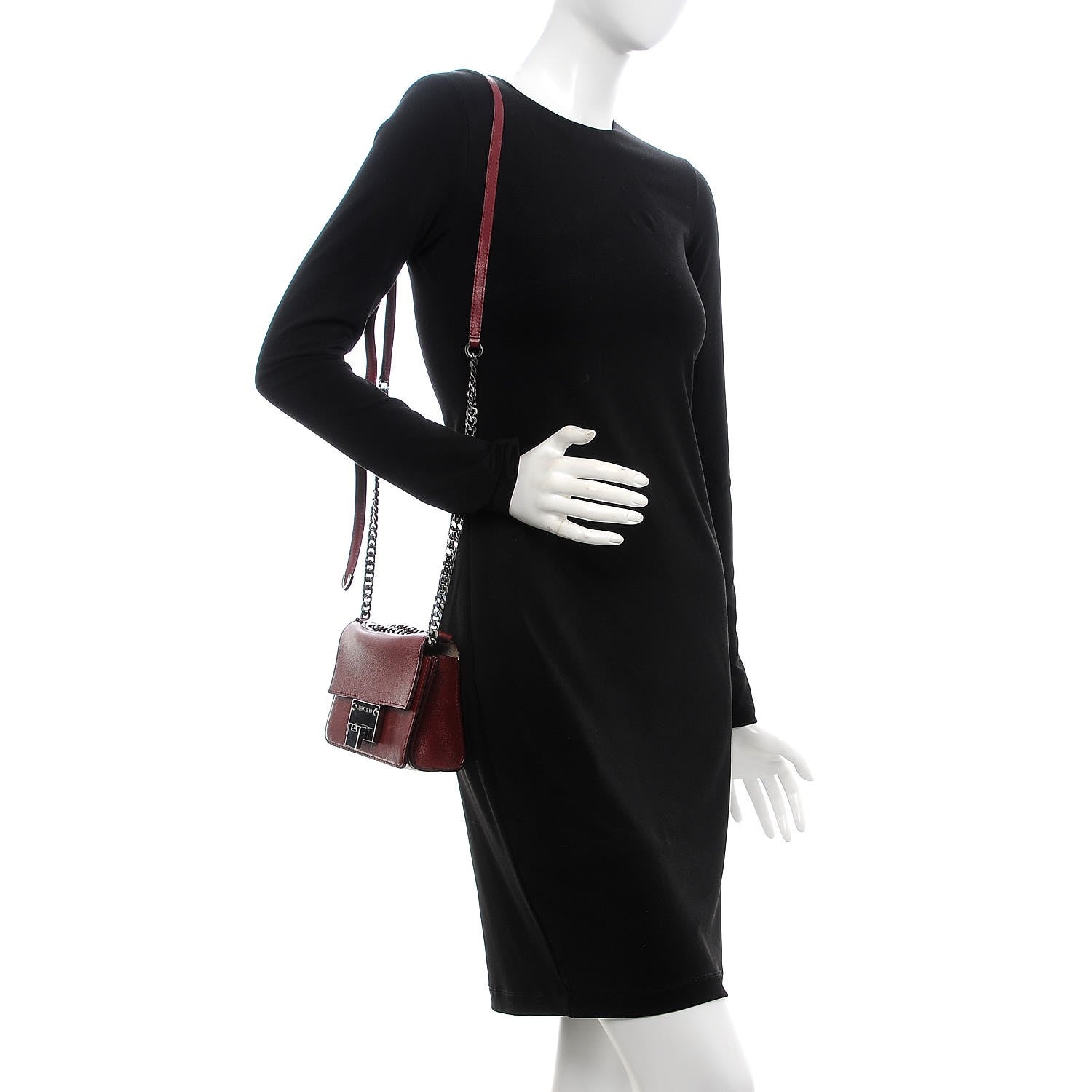 Jimmy Choo Soft Grainy Goatskin Mini Rebel Crossbody Pomerol 2 of 7