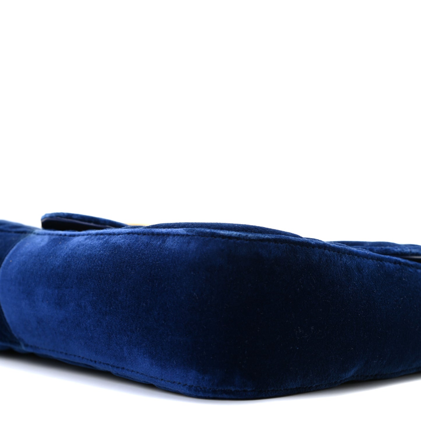 Velvet Matelasse Medium GG Marmont Shoulder Bag Cobalt Blue