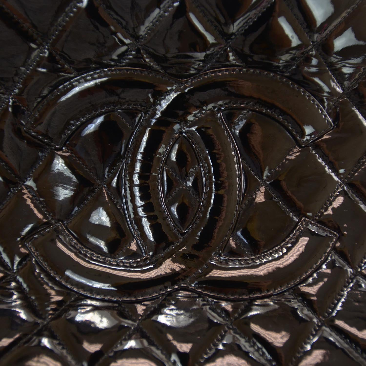 Chanel Patent Grand Shopping Tote GST Black 5 of 9