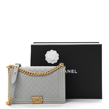 Chanel Caviar Quilted New Medium Boy Flap Grey 12 of 12