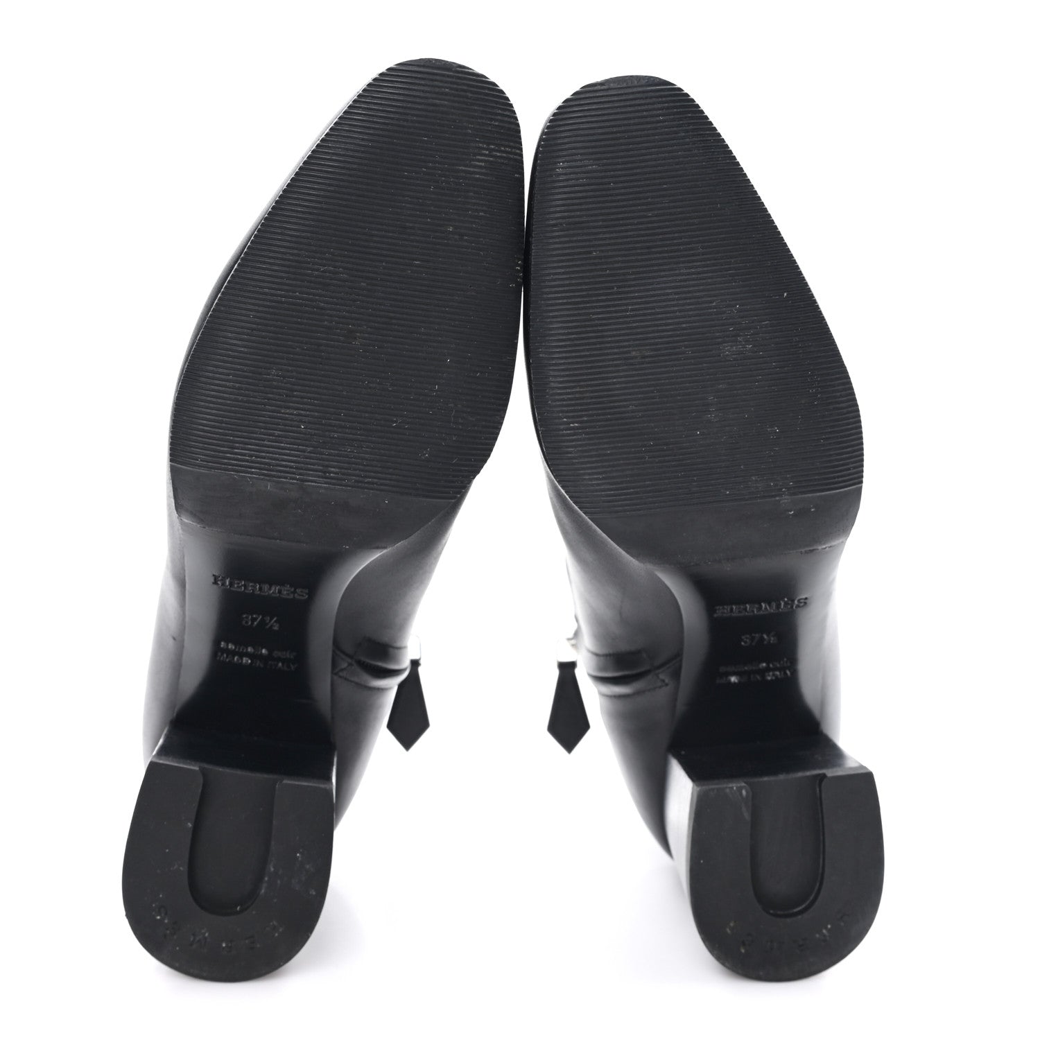 Hermes Calfskin Perforated Womens Booties 37.5 Black 6 of 8