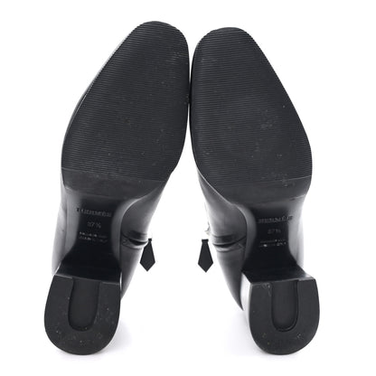 Hermes Calfskin Perforated Womens Booties 37.5 Black 6 of 8