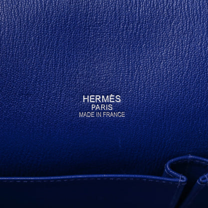 Hermes Taurillon Clemence Jypsiere 34 Bleu Electrique 6 of 8