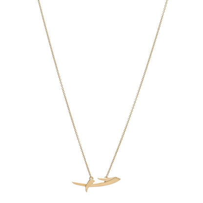 Tiffany 18K Yellow Gold Paloma Picasso Graffiti Long Kiss Pendant Necklace 1 of 5