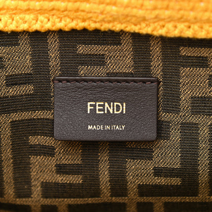 Fendi Crochet Vitello King Logo Plexiglass Medium Fendi Sunshine Shopper Tote Mimosa Panna 6 of 10