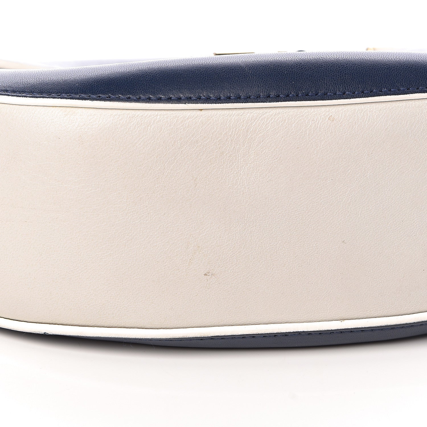 Chloe Smooth Calfskin Bi-Color Drew Shoulder Bag Royal Navy Marshamallow 12 of 13