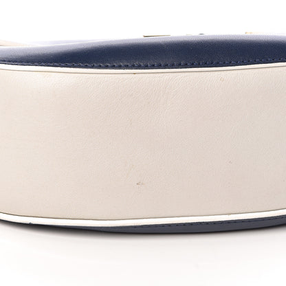 Chloe Smooth Calfskin Bi-Color Drew Shoulder Bag Royal Navy Marshamallow 12 of 13