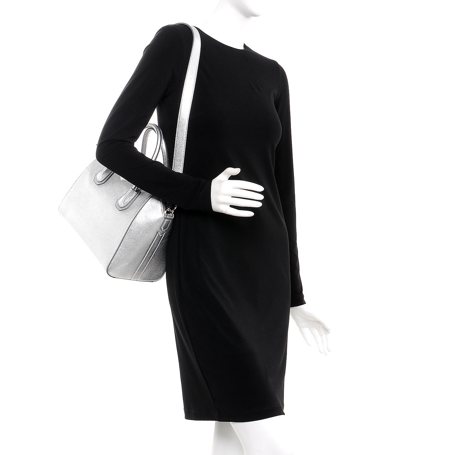 Givenchy Metallic Sugar Goatskin Small Antigona Silver 2 of 9
