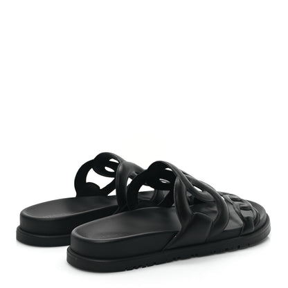 Hermes Nappa Extra Sandals 37 Black 4 of 9