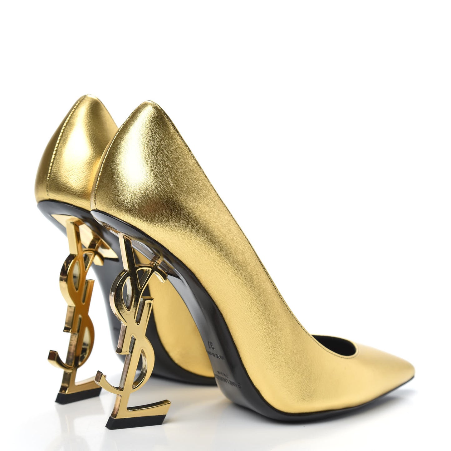 Metallic Calfskin Opyum 110 Pumps 37 Oro