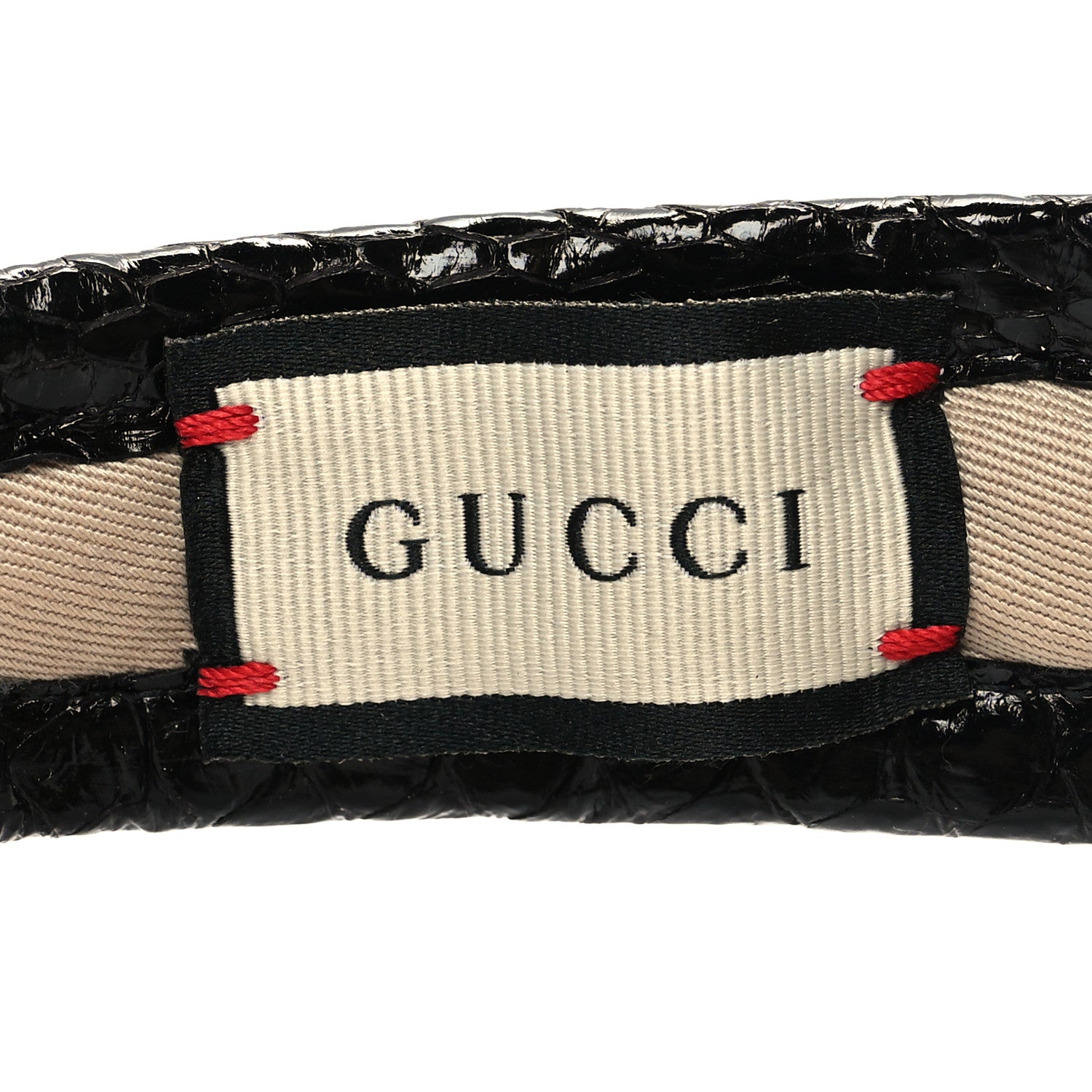 Gucci Raffia Elaphe GG Monogram Embroidered Afraa Visor Ivory Black 7 of 8