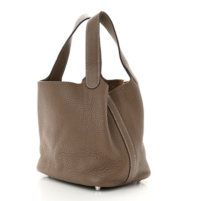 Hermes Taurillon Clemence Picotin Lock 18 PM Etoupe 3 of 13