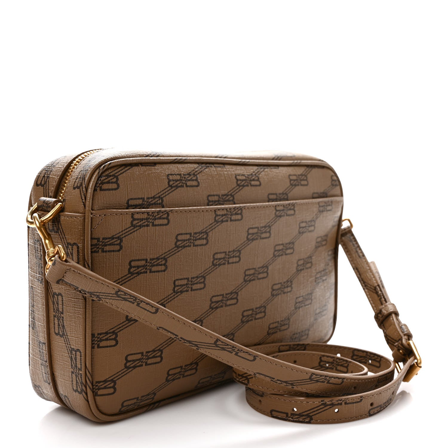 Balenciaga Coated Canvas BB Monogram Medium Signature Camera Bag Beige Brown 3 of 9