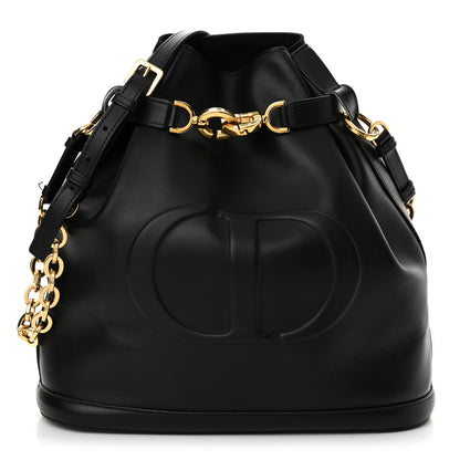 Christian Dior Calfskin CD Embossed Large C'est Chain Bucket Bag Black 1 of 14