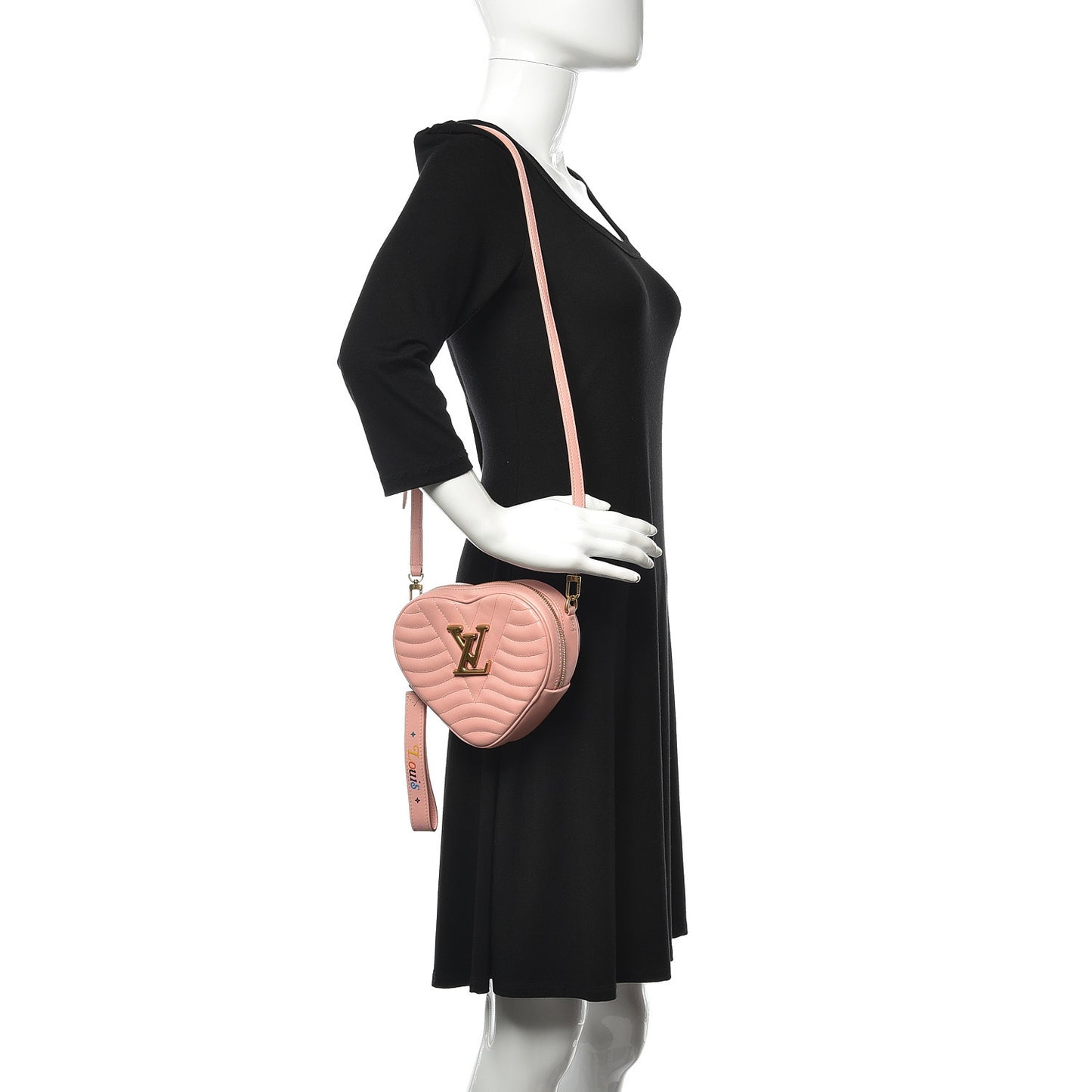 Calfskin New Wave Heart Bag Rose Pomettes
