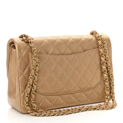 Chanel Pearly Caviar Quilted Jumbo Double Flap Gold 2 of 10