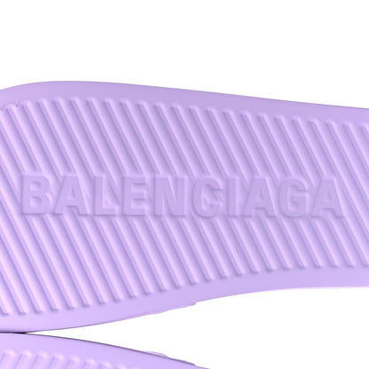 Balenciaga Rubber BB Womens Pool Slide Sandals 40 Lilac 6 of 8