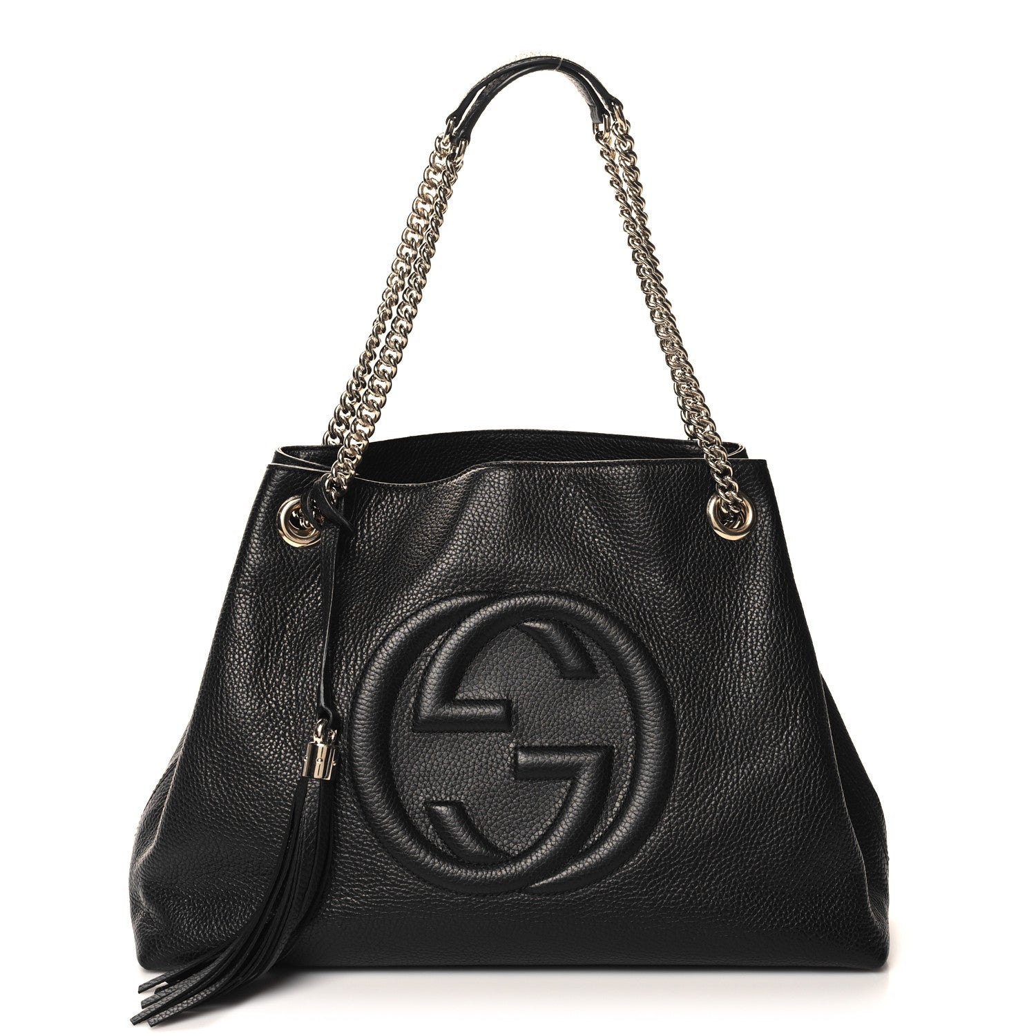 Gucci Pebbled Calfskin Medium Soho Chain Shoulder Bag Black 1 of 10