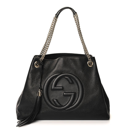Gucci Pebbled Calfskin Medium Soho Chain Shoulder Bag Black 1 of 10