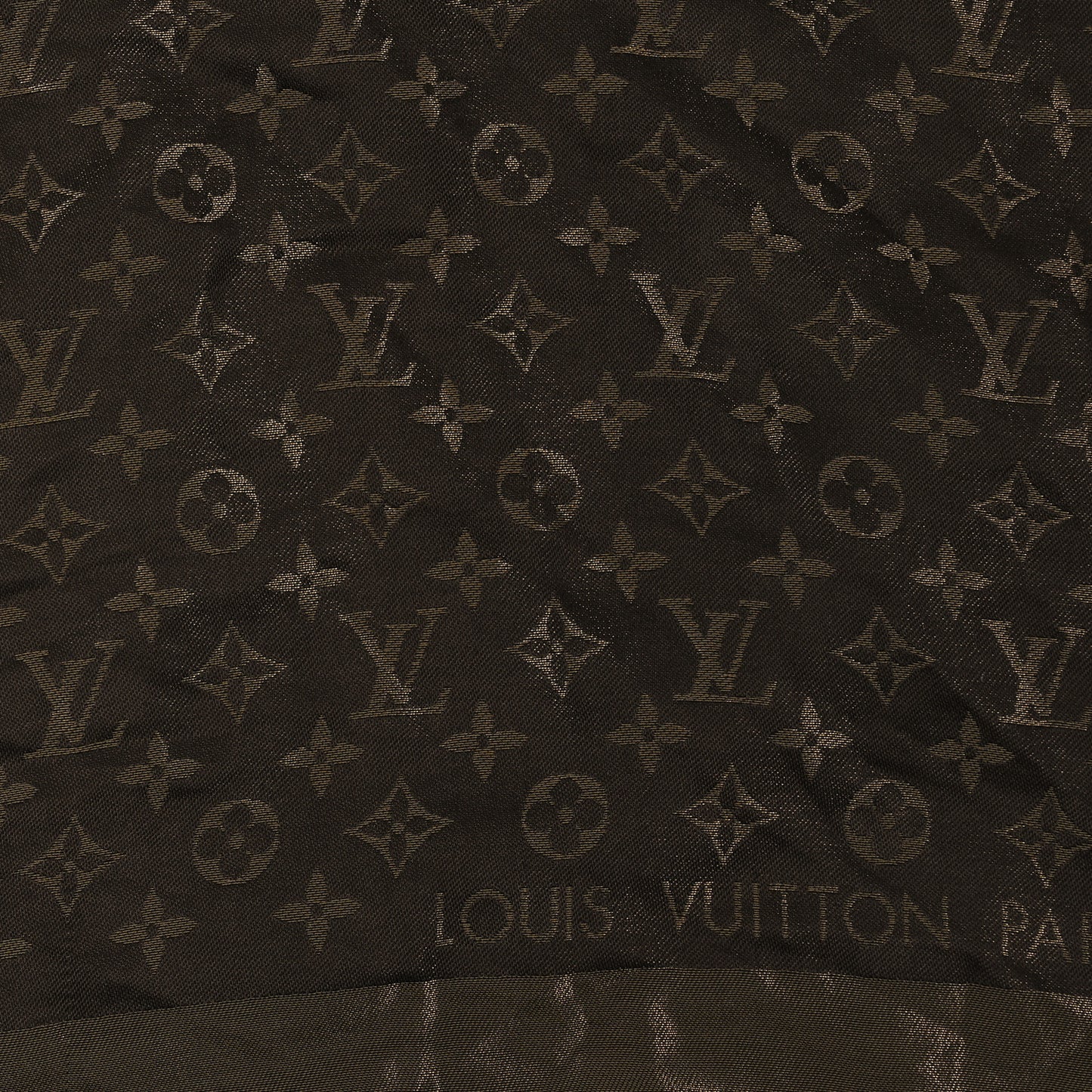 Silk Lurex Wool Monogram Shine Shawl Marron