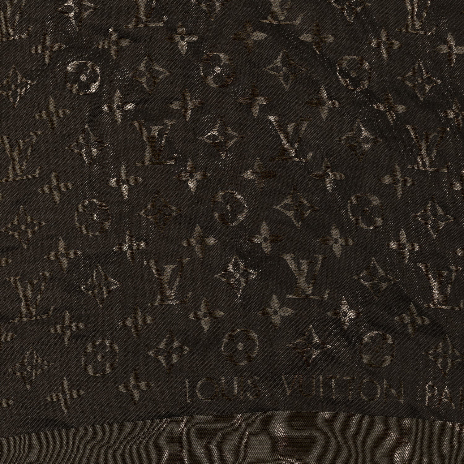 Louis Vuitton Silk Lurex Wool Monogram Shine Shawl Marron 2 of 3