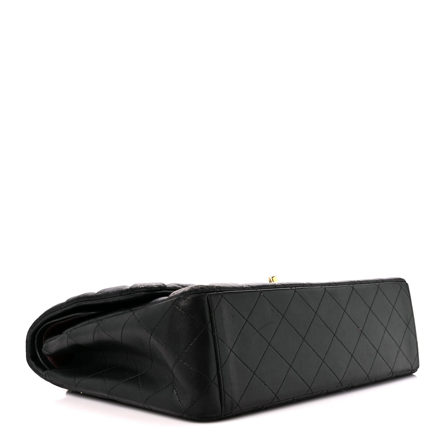 Lambskin Quilted Maxi Double Flap Black