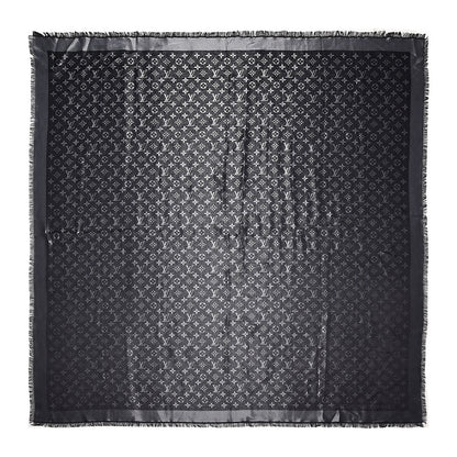Louis Vuitton Silk Lurex Wool Monogram Shine Shawl Black 1 of 5