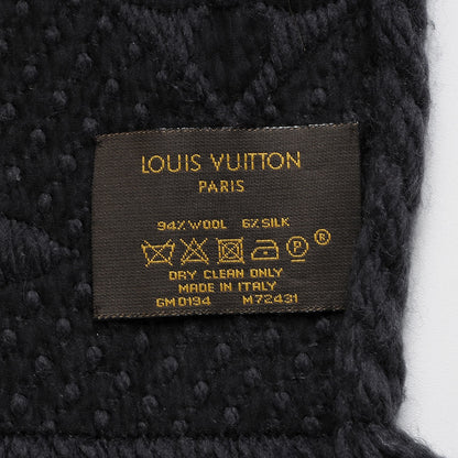 Louis Vuitton Wool Silk Logomania Scarf Charcoal Grey 4 of 4