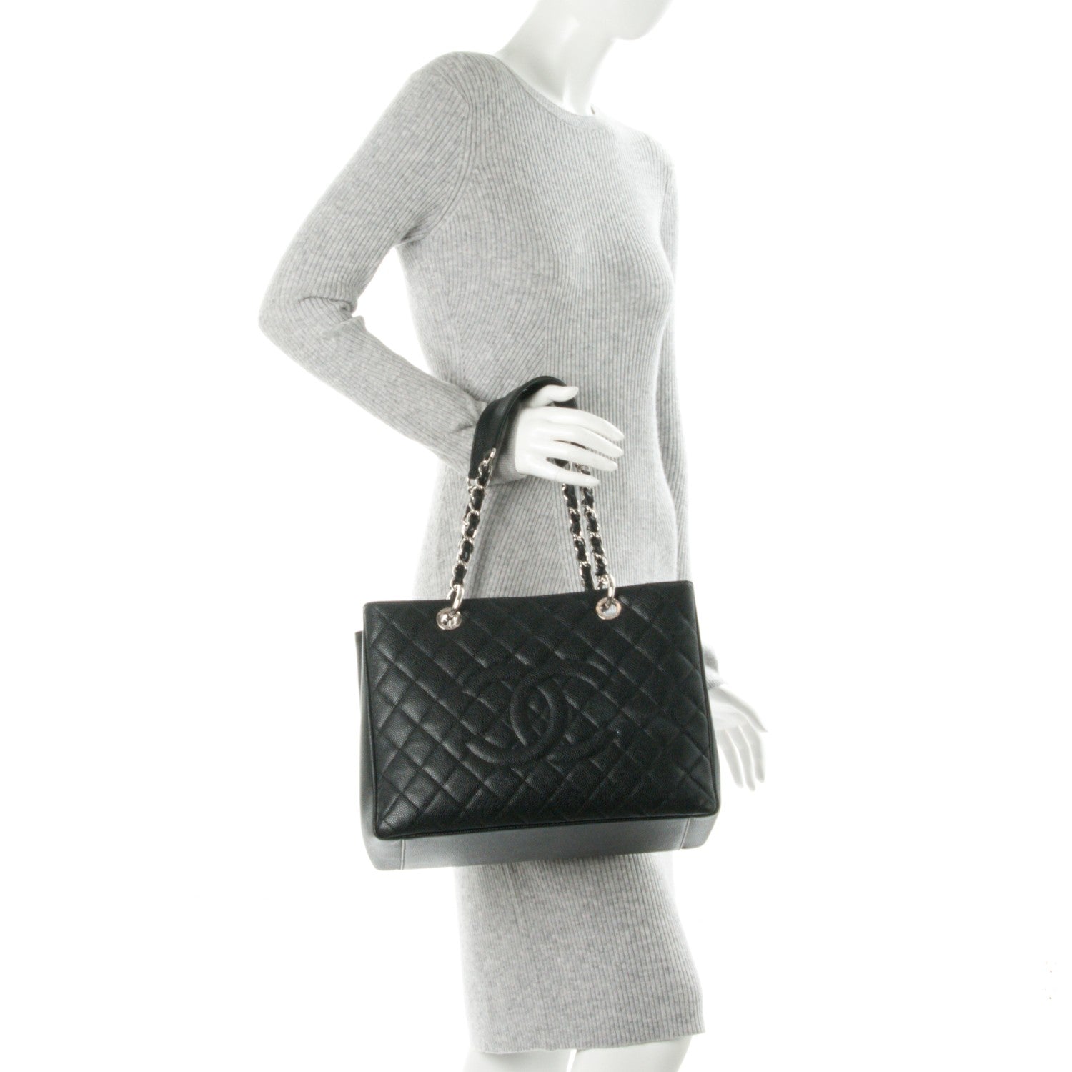 Chanel Caviar Quilted Grand Shopping Tote GST Black 2 of 30