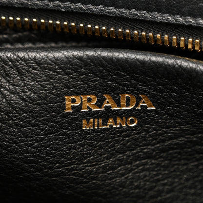 Prada Cervo Deerskin Tote Black 6 of 14
