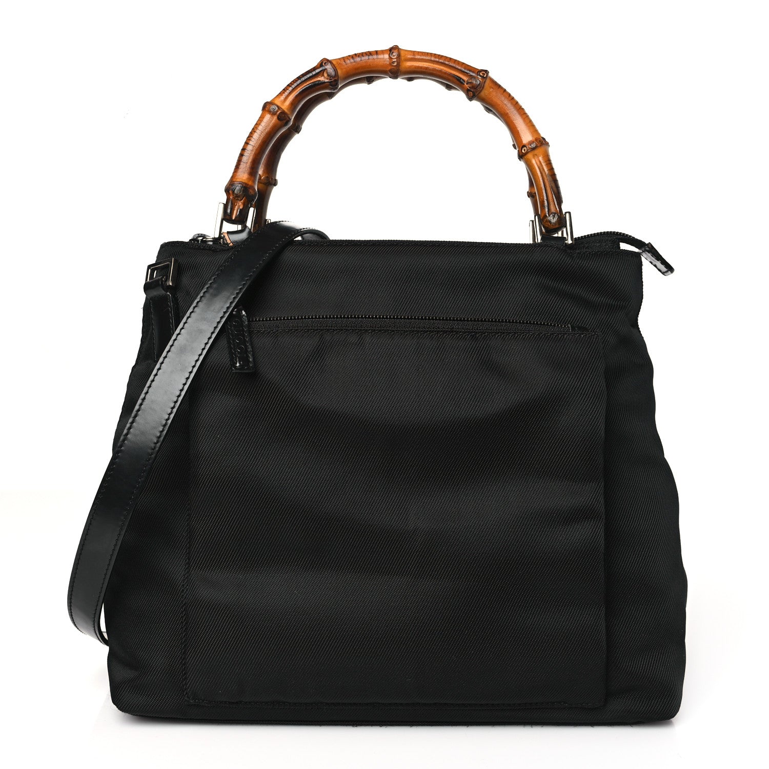 Gucci Nylon Bamboo Top Handle Tote Black 1 of 12