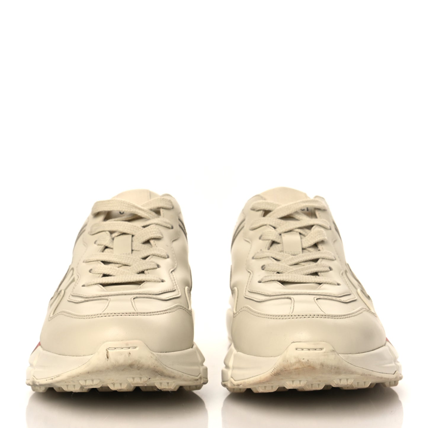 Calfskin Logo Womens Rhyton Sneakers 38 Ivory