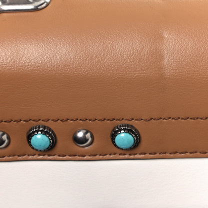 Prada City Calf Studded Folk Cahier Bag White Caramel 11 of 12