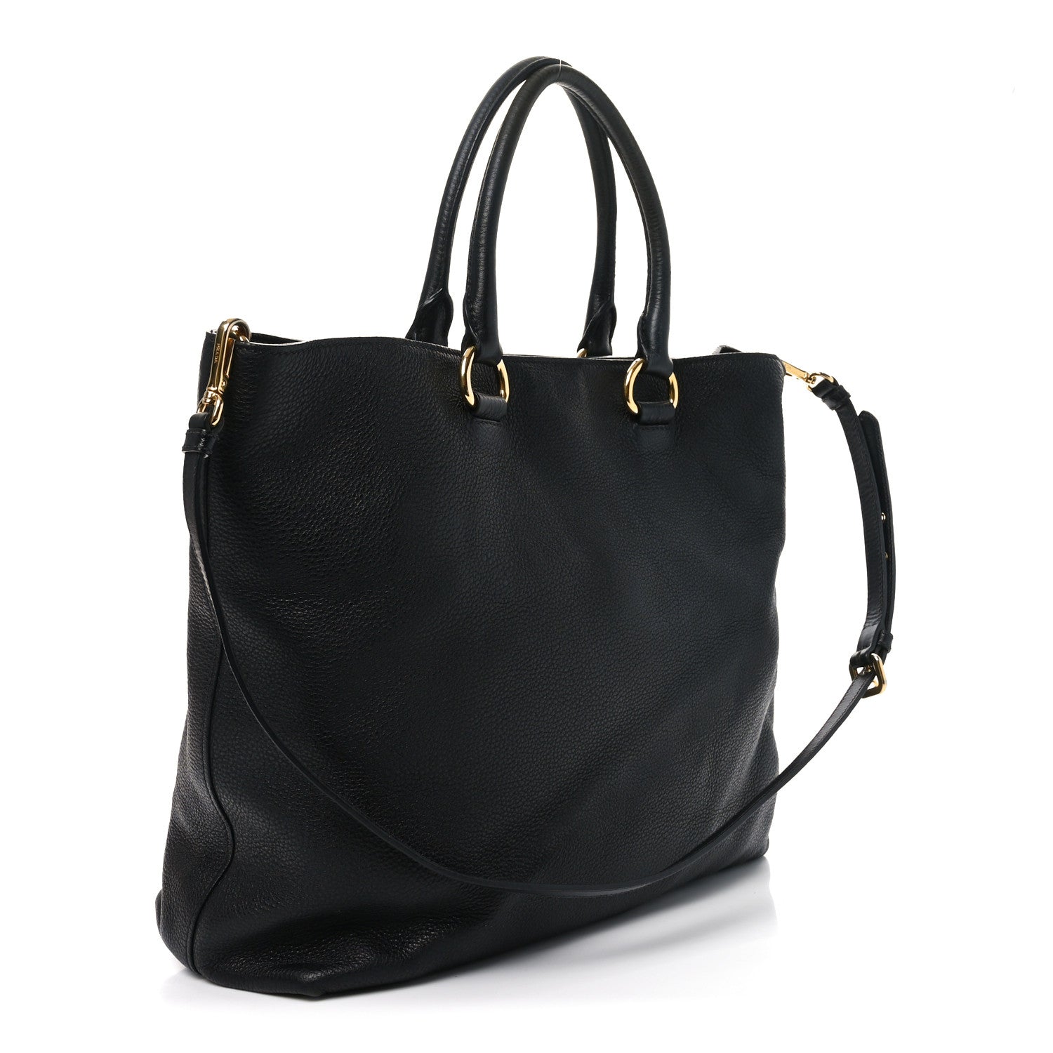 Prada Vitello Daino Tote Black 3 of 10