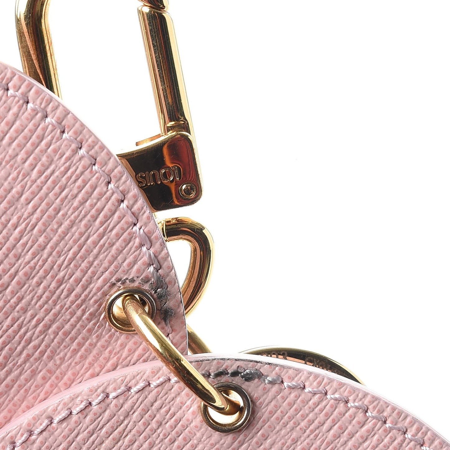 Monogram LV Mirror Bag Charm Key Holder Rose Ballerine