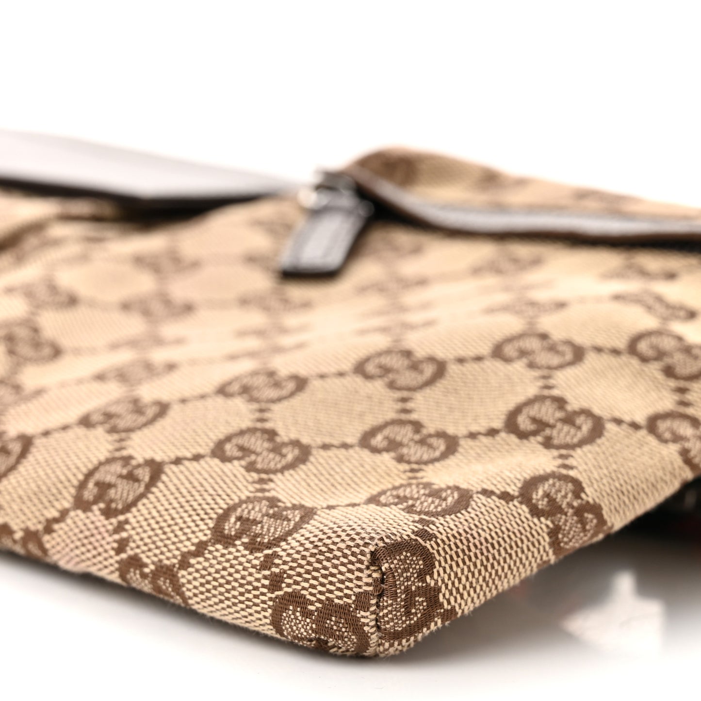 GG Monogram Web Double Pocket Belt Bag Dark Brown