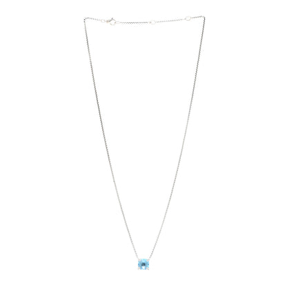 David Yurman Sterling Silver Diamond Blue Topaz 9mm Petite Chatelaine Pendant Necklace 3 of 4