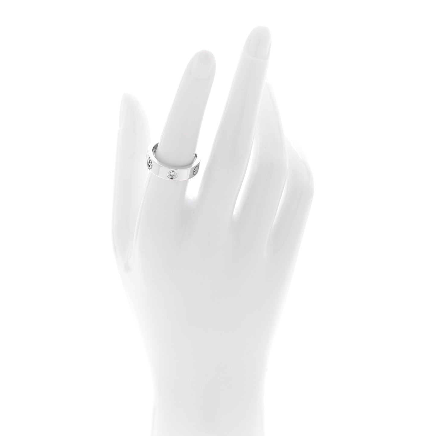 18K White Gold 3 Diamond 5.5mm LOVE Ring