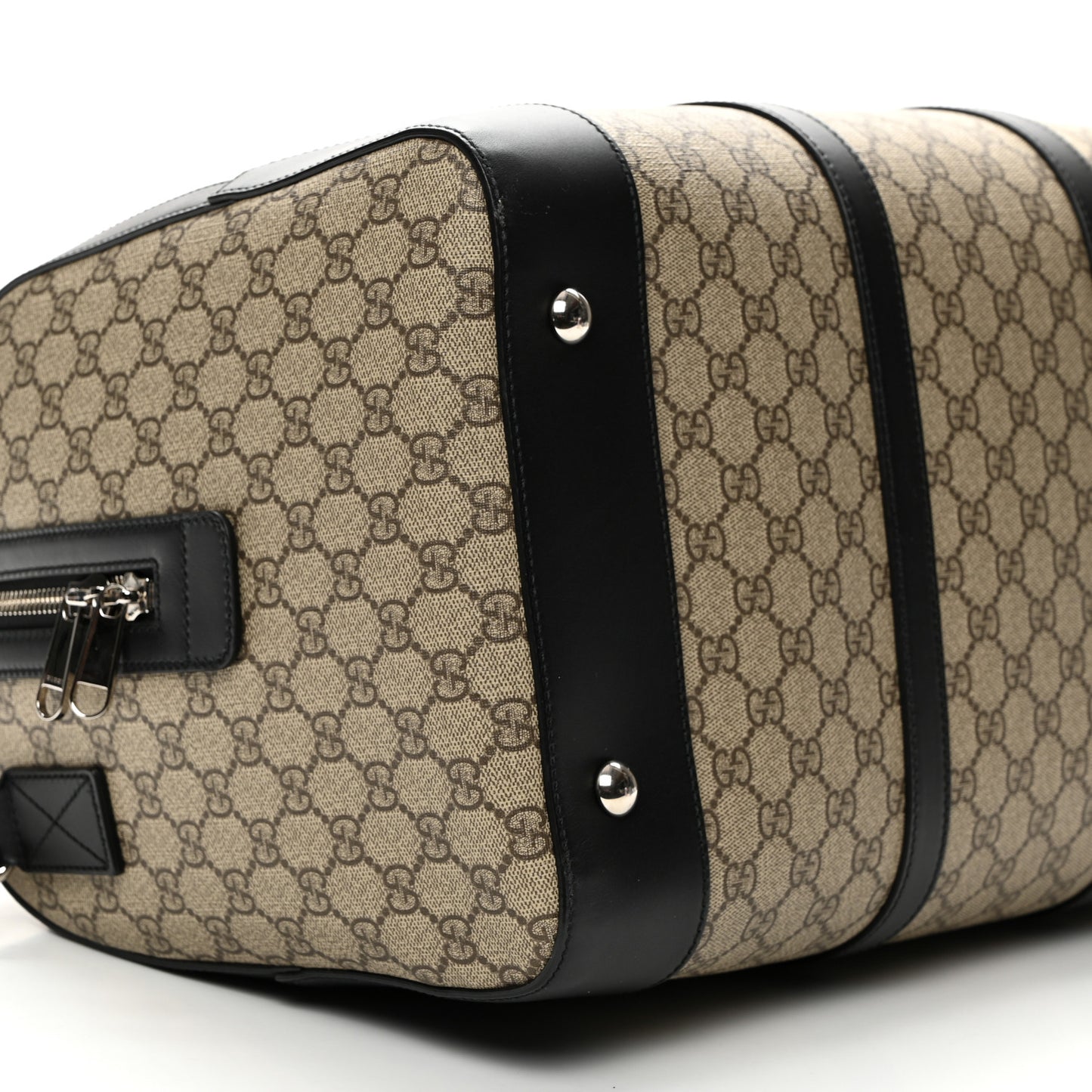 GG Supreme Monogram Selleria Calfskin Medium Duffle Beige Ebony Black